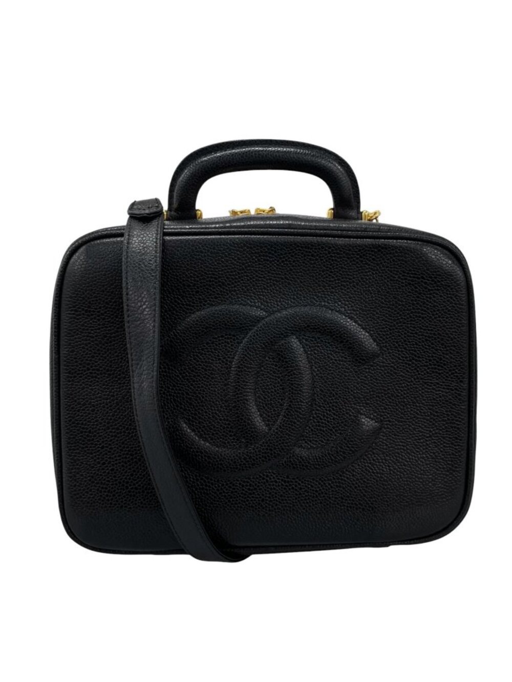 Chanel Shoulder Bag Caviar Leather Black